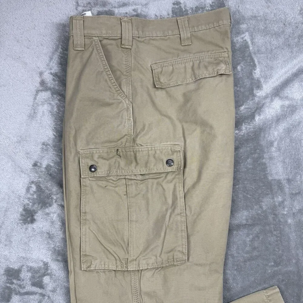 Carhartt Men's Work Pant 36x32 Khaki Relaxed Fit Rugged Cargo Canvas Carpenter - Picture 9 of 10